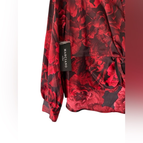 Marciano Red Floral Blouse - Size M - Picture 6 of 7